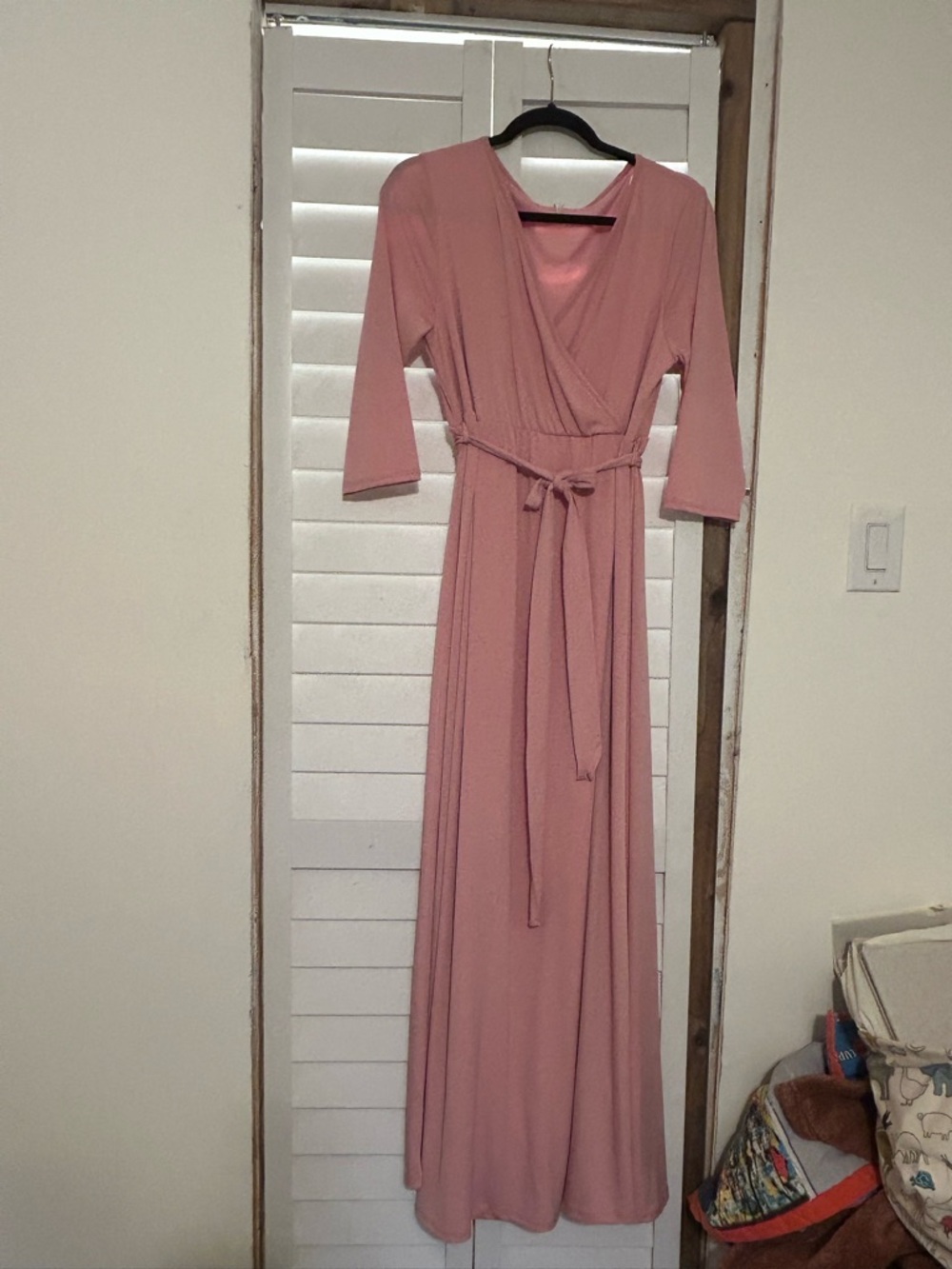 Pink blush maternity maxi dress